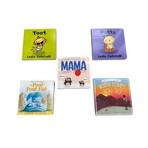 Set Of 5 Board Books For Babies & Toddlers: Potty, Toot, The Pout-Pout Fish, Mam